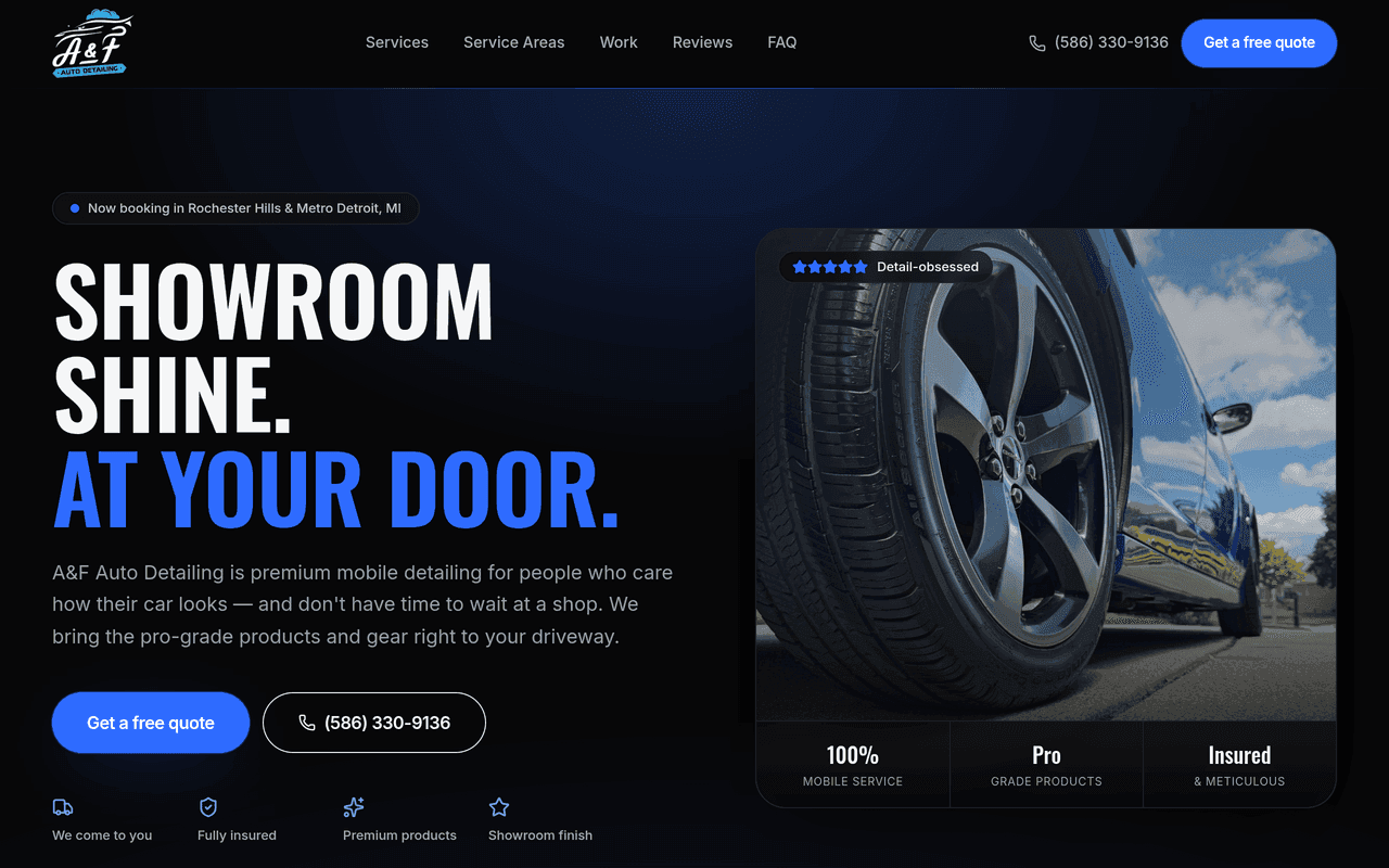 A&F Auto Detailing — Home page
