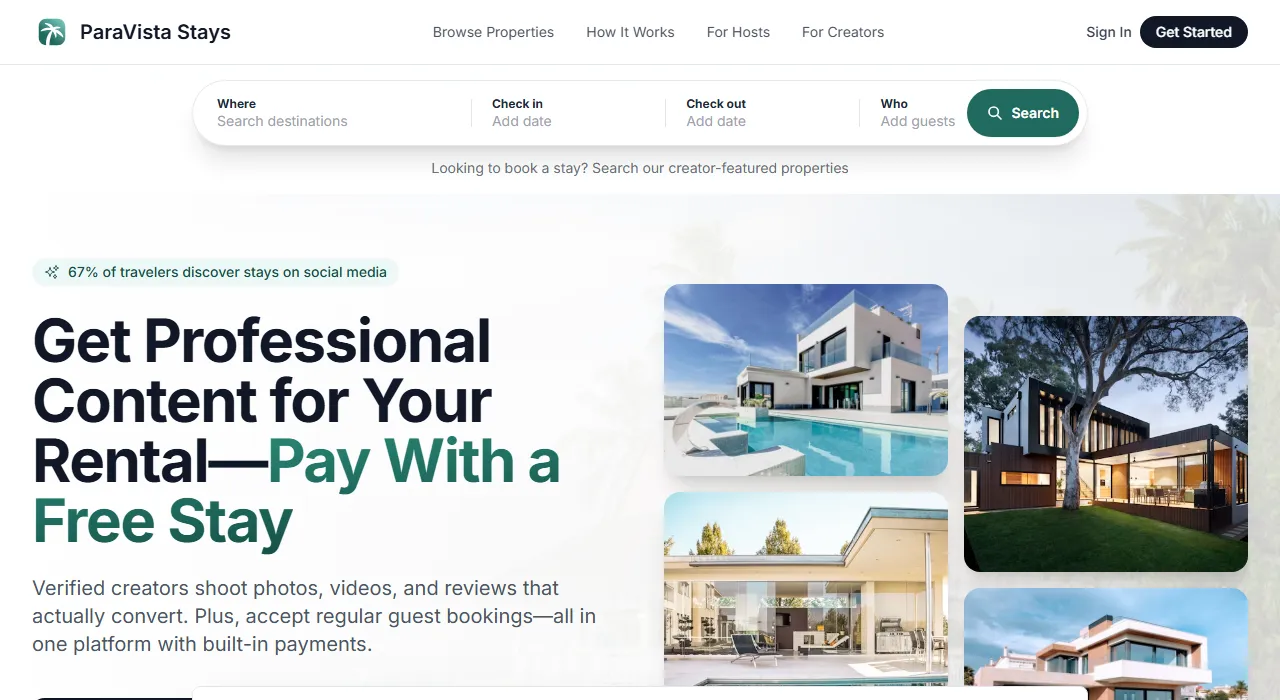 ParaVista Stays — home page