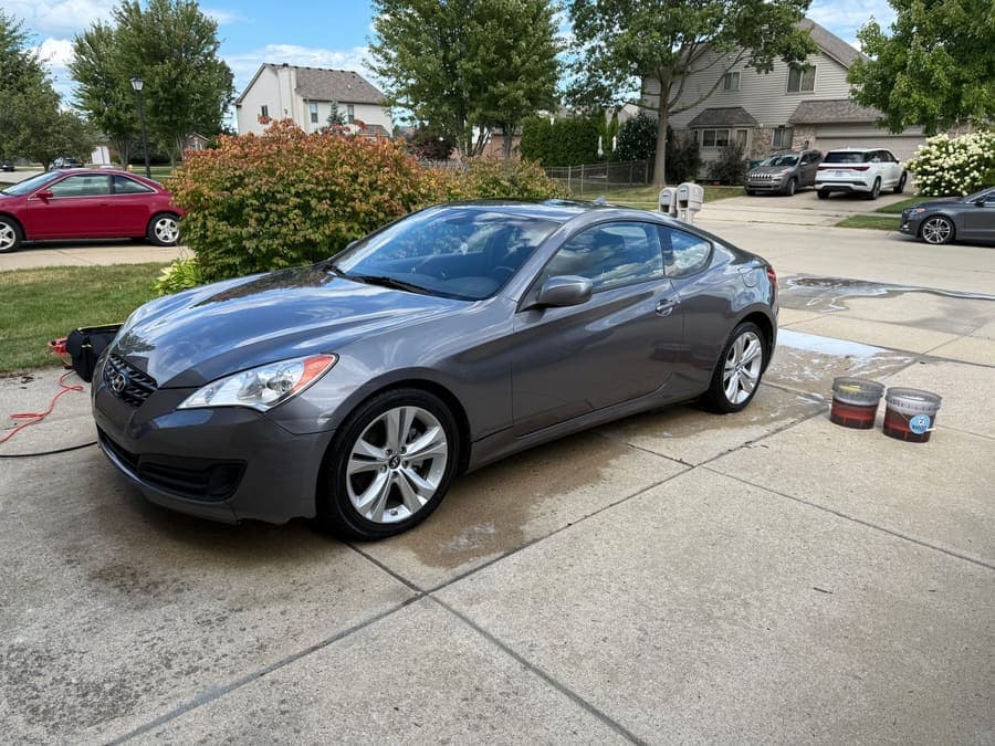 A freshly detailed car exterior from a mobile detailing job — local home-service work