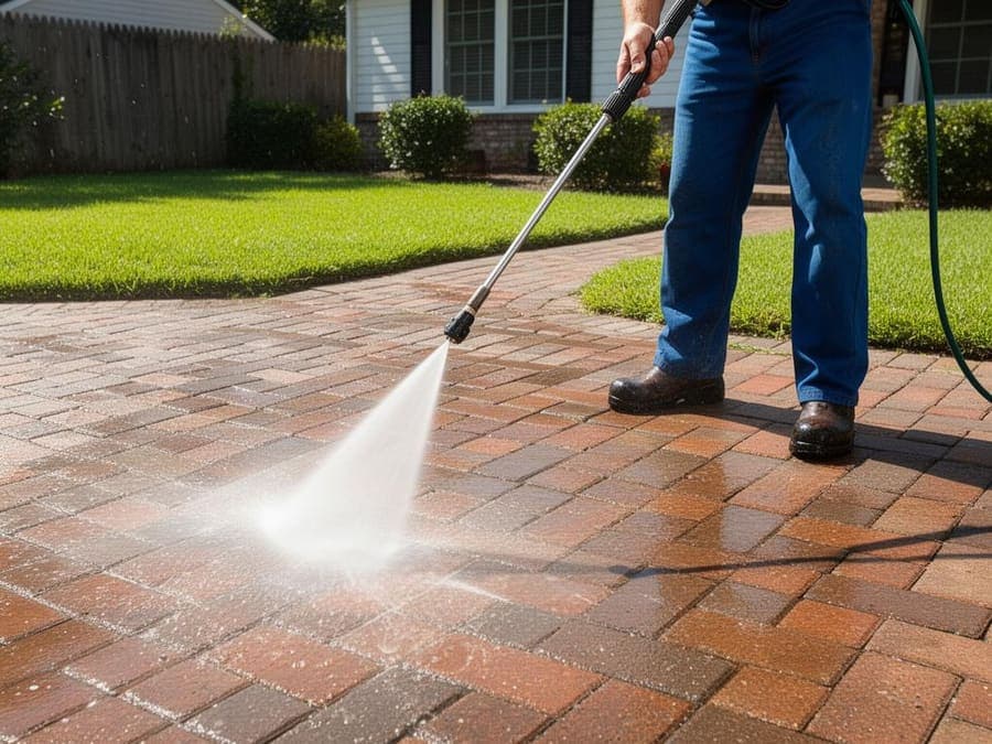 Pressure washing exterior surfaces clean — local home-service work